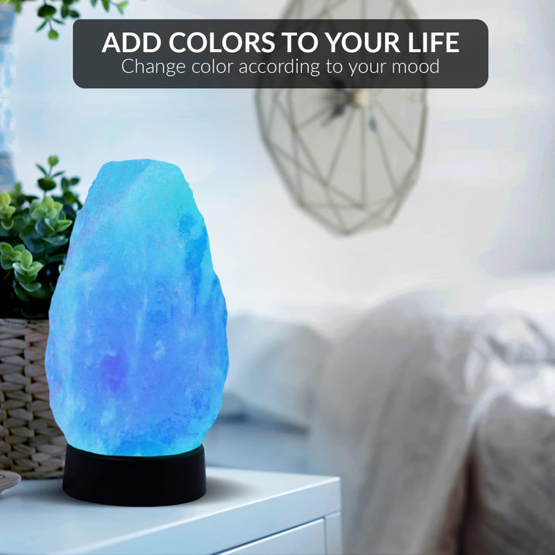 Himalayan Glow Pink Salt Lamp Multi Color Crystal Rock Night Light with Plastic Base 3 5 Lbs Wayfair